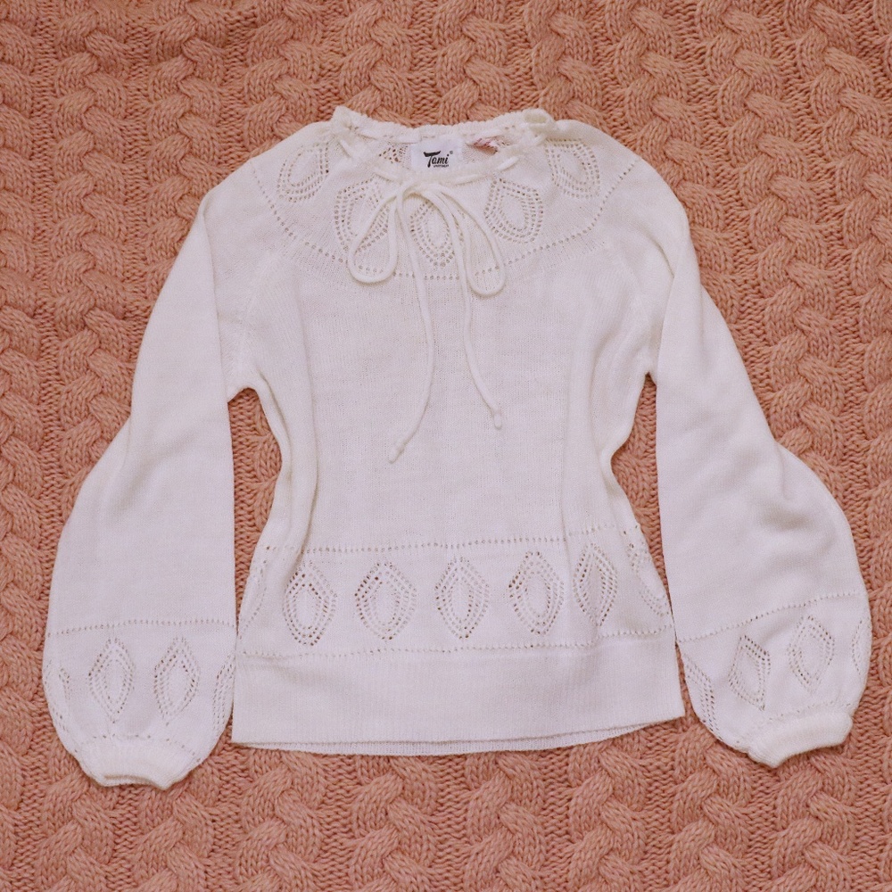 Authentic Vintage Tami Sportswear Knit Sweater, Lacey Knit Detailing